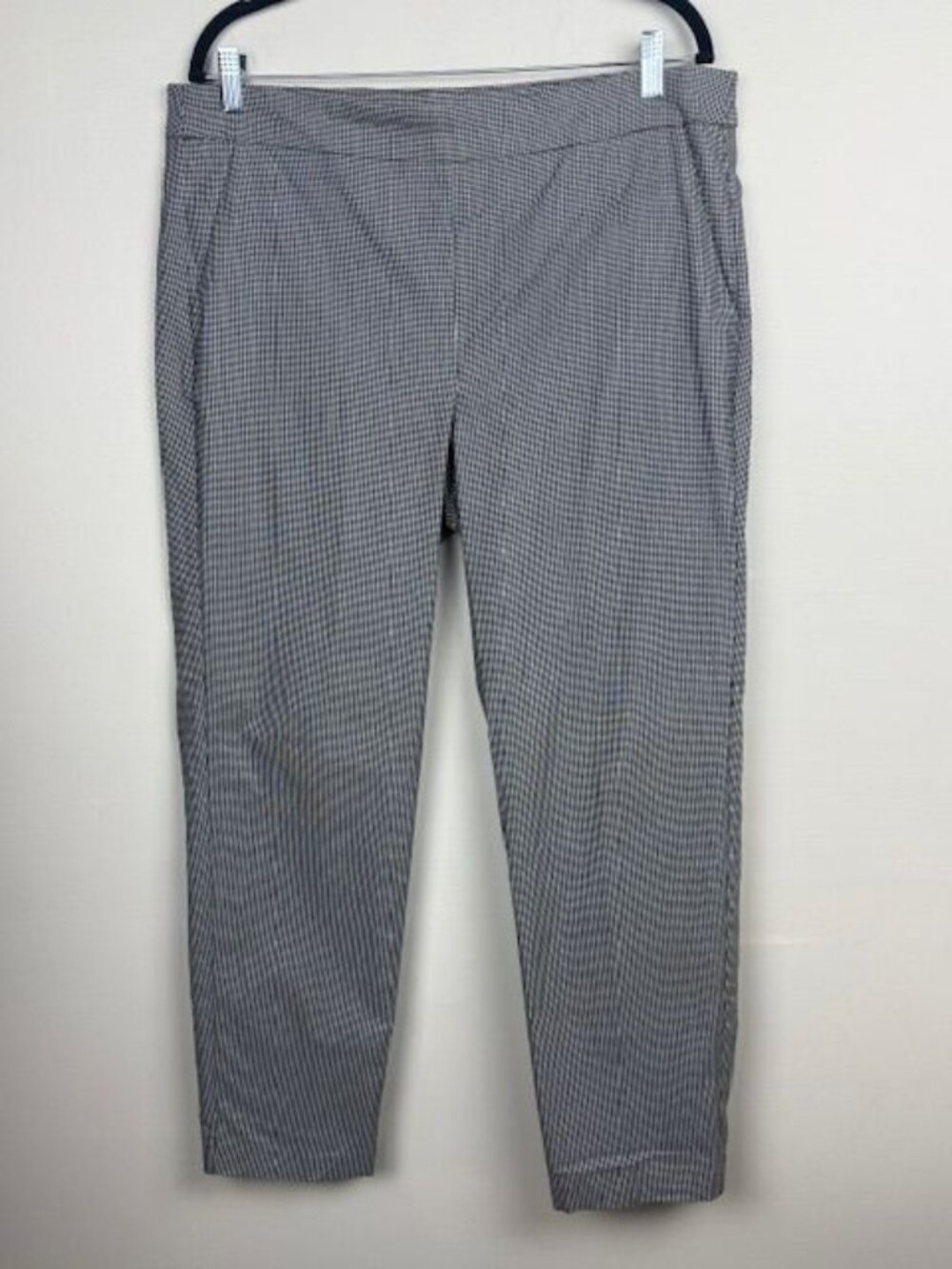 NWT Emma & Olivia Women's Black Houndstooth Pull On Elastic Waist Pants Size 16